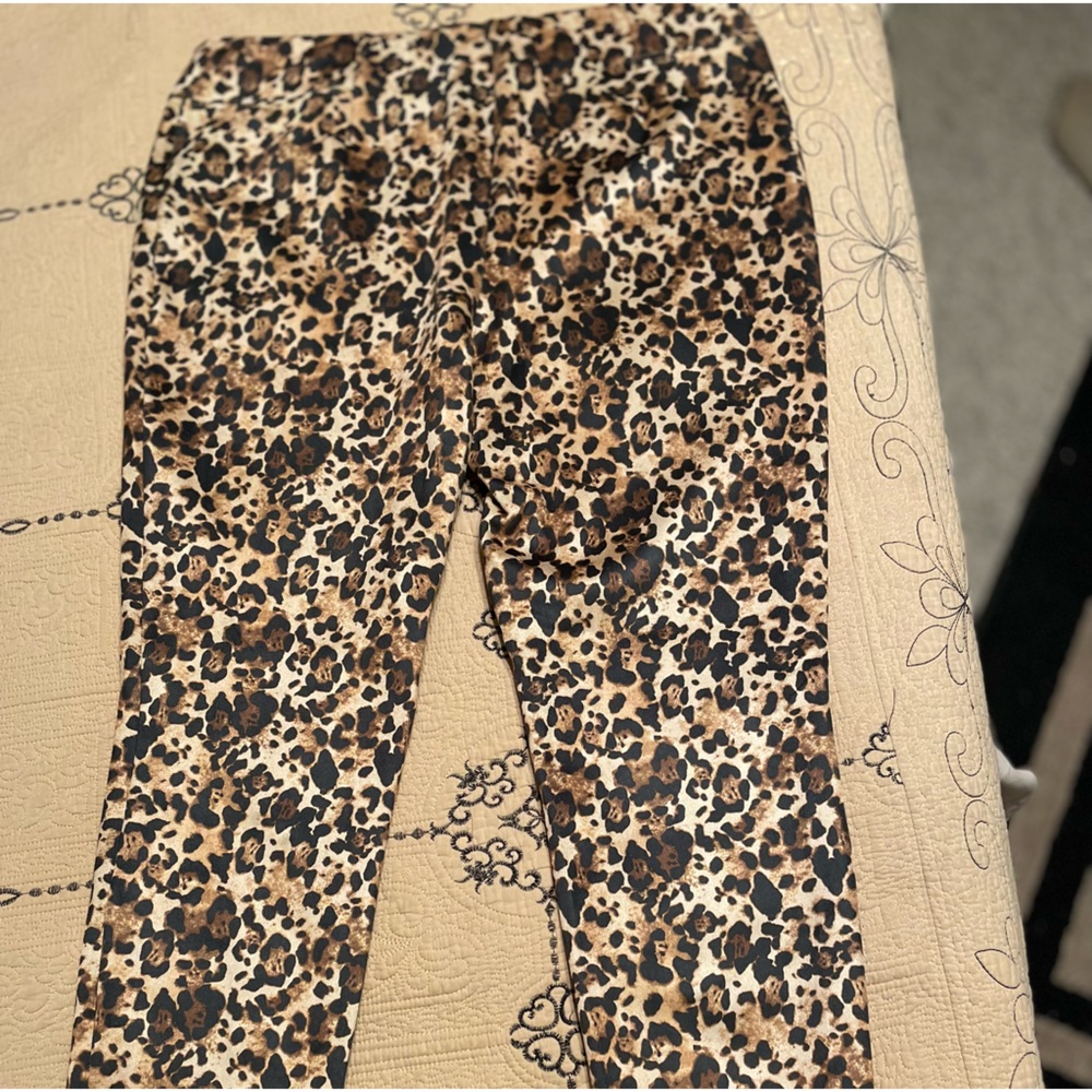 Animal print pants; never been worn soft, size large dressy or not!